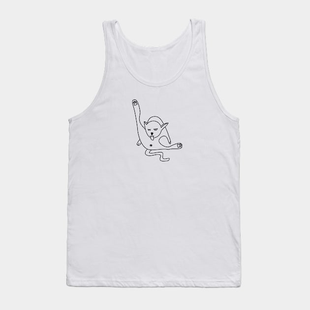 Rude Cat Cleans Itself Tank Top by atomguy